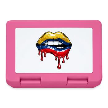 Funny Colombian Flag Colombia - Lunchbox - pink - Front