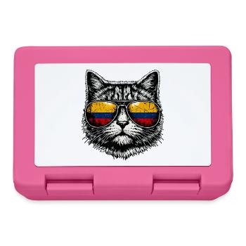 Cat Colombian Flag Colombia - Lunchbox - pink - Front