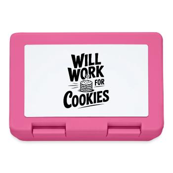 Will Work For Cookies - Lunchbox - pink - Front