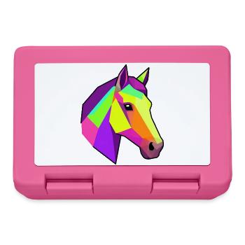Geometric Rainbow Horse | Horse Design - Lunchbox - pink - Front
