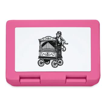 Vintage Barrel Organ with Monkey | Nostalgia Music Motif - Lunchbox - pink - Front