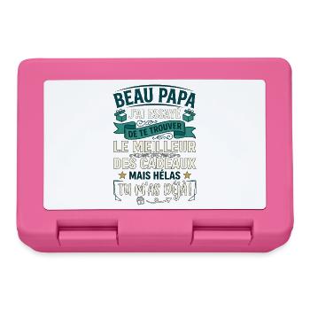 Beau-Papa Humour Meilleur Cadeau Fête Des Pères - Boîte à goûter - rose - Devant