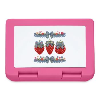 crochet strawberry cottagecore - Lunchbox - pink - Front