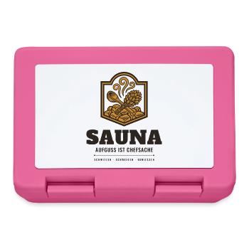 Sauna Aufguss Ist Chefsache Saunameister Geschenk - Brotdose - Pink - Vorne