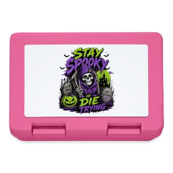 Stay Spooky or Die Trying – Halloween Skull - Brotdose - Pink - Vorne
