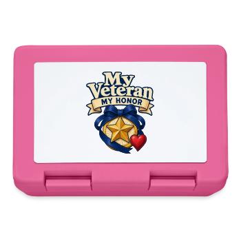 Mein Veteran, meine Ehre, stolze Veteranen-Ehefrau, Militär-G - Brotdose - Pink - Vorne