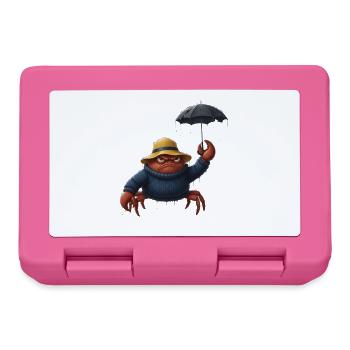 Wütende Krabbe Mit Regenschirm Regenwetter - Brotdose - Pink - Vorne