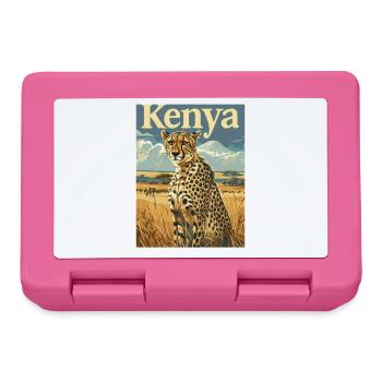  Kenia Safari Abenteuer Gepard Savanne Natur - Brotdose - Pink - Vorne