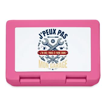 J'peux Pas J'ai Garage - Cadeau Mécanicien Rétro - Boîte à goûter - rose - Devant