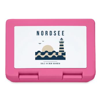 Nordsee Salz In Den Haaren Küste Meer - Brotdose - Pink - Vorne