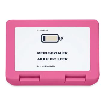 Mein Sozialer Akku Ist Leer Introvertiert - Brotdose - Pink - Vorne