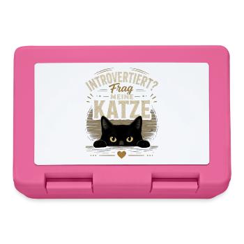 Introvertiert? Frag meine Katze Vintage - Brotdose - Pink - Vorne