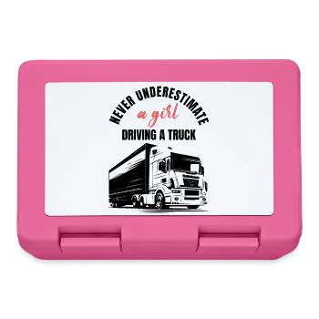 Mädchen-LKW-Fahrerin - Brotdose - Pink - Vorne