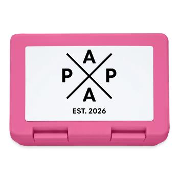 Papa Est. 2026 | Vater | Vatertag Geschenk - Brotdose - Pink - Vorne