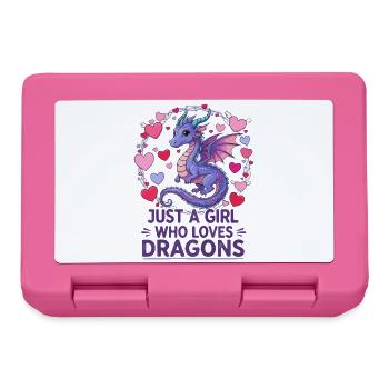 Drachenliebe: Mädchen liebt Drachen - Brotdose - Pink - Vorne