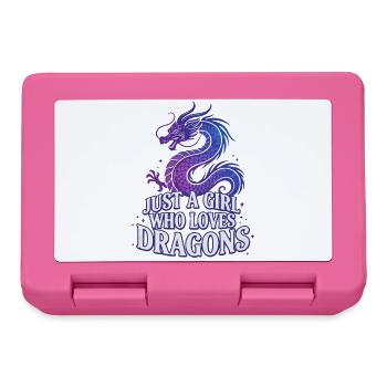 Drachenliebe: Girl liebt Drachen - Brotdose - Pink - Vorne