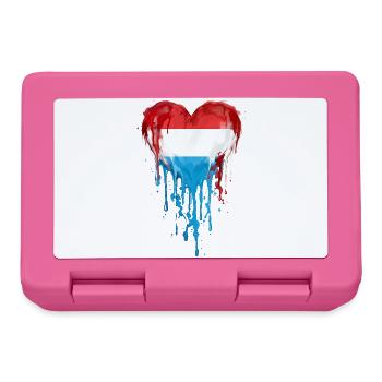 Luxembourg Herzflagge Tropfen BlauRotWeiß - Brotdose - Pink - Vorne
