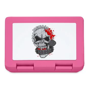 Skull Heavy Metal Musik Rock Punk - Brotdose - Pink - Vorne
