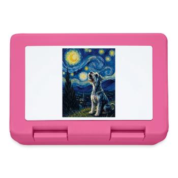 Sternennacht-Schnauzer-Kunstparodie-Porträt - Brotdose - Pink - Vorne