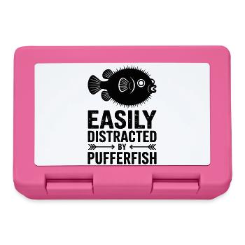 Puffer Fish Sayings Funny Puffer Fish Gift - Lunchbox - pink - Front