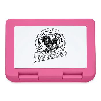 Cooler Dackel mit Skateboard und Sonnenbrille  - Brotdose - Pink - Vorne