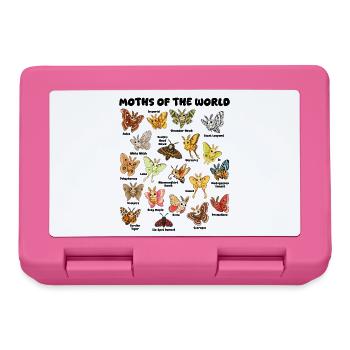 Moths of the World Kawaii Table Entomology - Lunchbox - pink - Front
