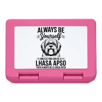 Lhasa Apso Drôle, Cadeau Lhasa Apso - Boîte à goûter - rose - Devant