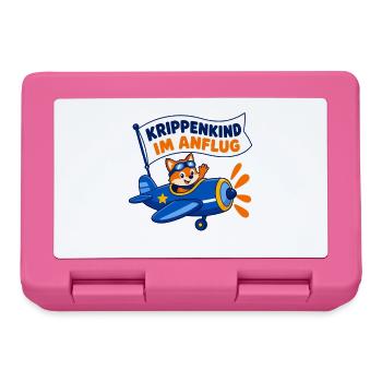 Krippenkind im Anflug – Fuchs als kleiner Pilot - Brotdose - Pink - Vorne