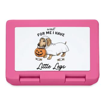 Dachshund Ghost Halloween Trick or Treat - Lunchbox - pink - Front