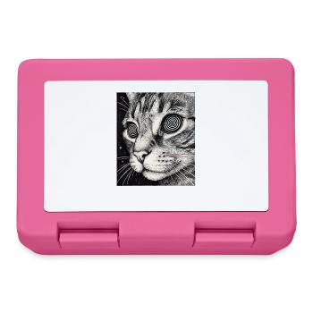 Hypnotic cat gaze in space - Lunchbox - pink - Front