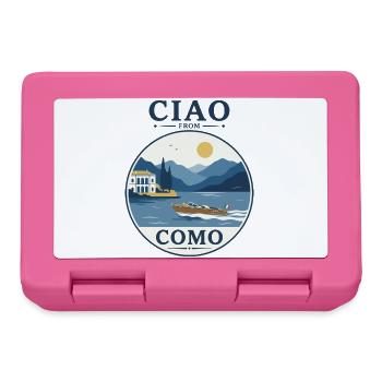 Como See: Villa, Boot und Berglandschaft - Brotdose - Pink - Vorne