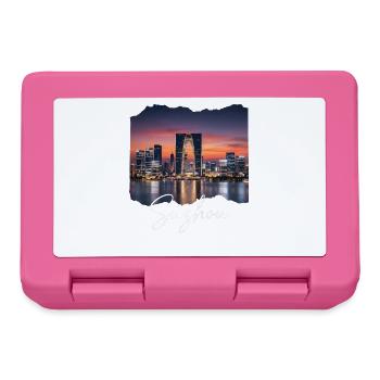 Suzhou Skyline Sunset Script - Lunchbox - pink - Front