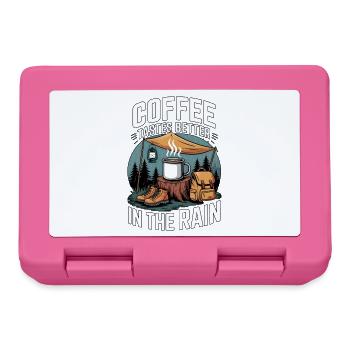 Coffee Tastes Better In The Rain Camping - Lunchbox - pink - Front