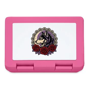 Gothic Wolf Roses Lace Moon Tattoo - Lunchbox - pink - Front