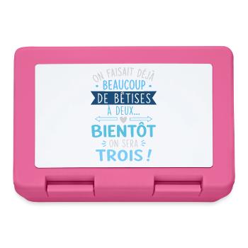 Annonce Grossesse Cadeau humour personnalisé - Boîte à goûter - rose - Devant