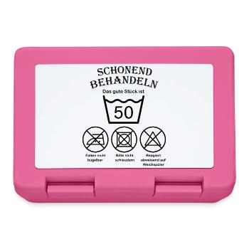 Die Wäsche bitte schonend behandeln 50 Geburtstag - Brotdose - Pink - Vorne