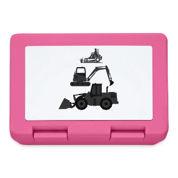 Construction Equipment Silhouettes Collection - Lunchbox - pink - Front