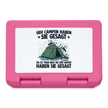 Camping Nah an der Natur Zelten - Brotdose - Pink - Vorne