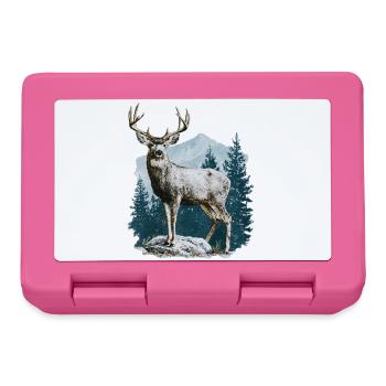 Deer with antlers - Lunchbox - pink - Front