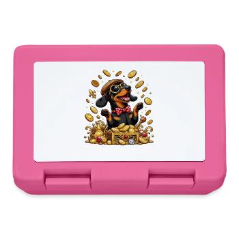 Gold Treasure Dachshund Deluxe - Lunchbox - pink - Front