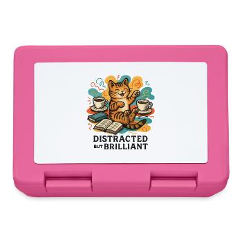 Reading Cat Coffee: Distraction Brilliant - Lunchbox - pink - Front