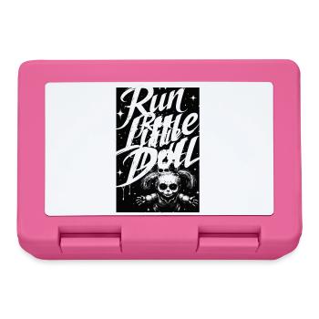 Run Little Doll – Imprimé effrayant - Boîte à goûter - rose - Devant