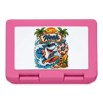 Noah Shark Surfer 10th Birthday - Lunchbox - pink - Front