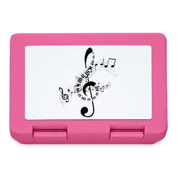 Musiknoten Musik Musiker Notenschlüssel Noten - Brotdose - Pink - Vorne