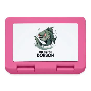 Ich dreh Dorsch – Lustiger Fisch Spruch - Brotdose - Pink - Vorne