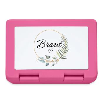 Braut Herz Eukalyptus - Brotdose - Pink - Vorne