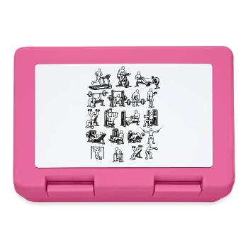Backprint: Workout Gym, Muskelaufbau, Fitness Gym - Brotdose - Pink - Vorne
