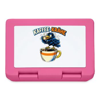 KAFFEE-KRÄHE - Lustiger Spruch - Brotdose - Pink - Vorne