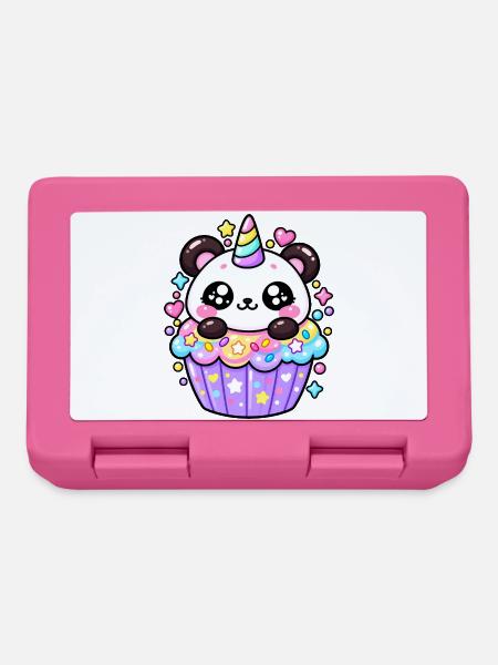 Panda Einhorn Cupcake Niedlich - Brotdose - Pink