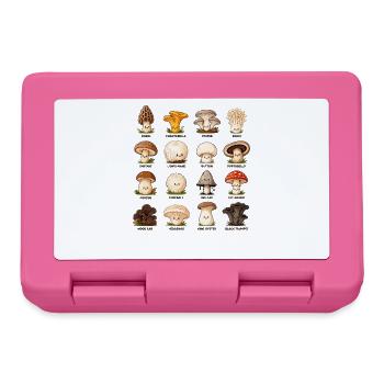 Kawaii-pilzarten-chart Niedliche Pilze Sammelkunst - Brotdose - Pink - Vorne